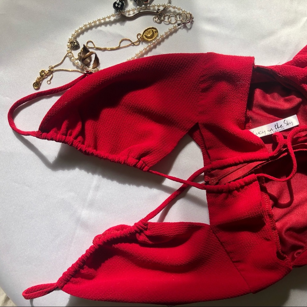 Red Spaghetti Dress from Lucy in the Sky, LA - Picture 5 of 5